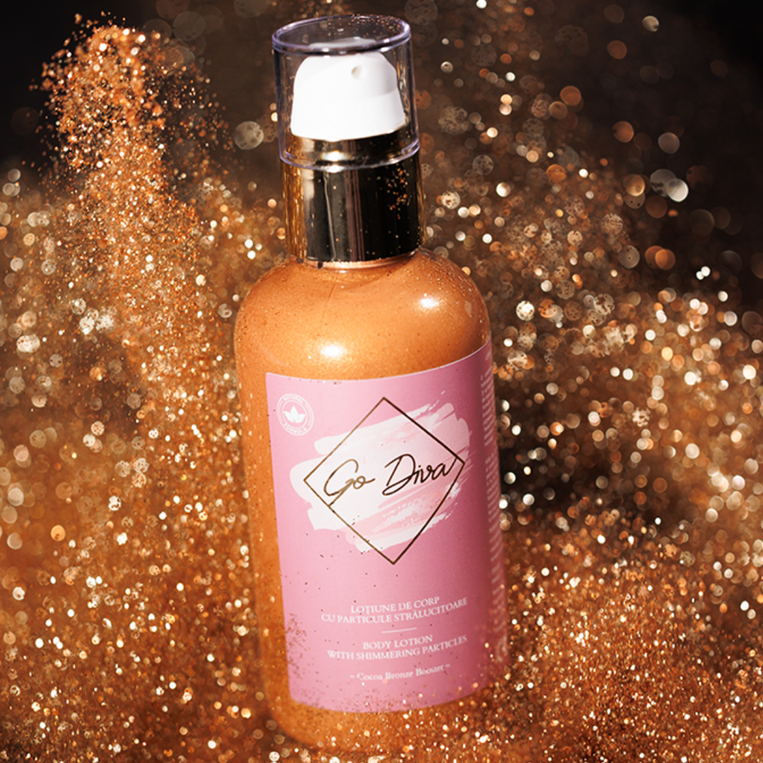 GO DIVA – Cocoa Bronze Booster con partículas brillantes